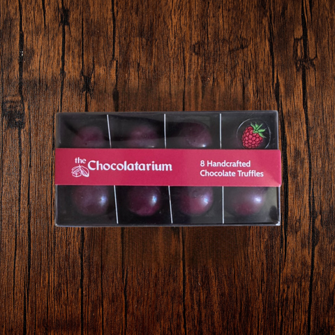 8 Hand-Crafted Raspberry Burst Truffles