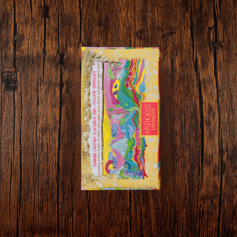 Rhubarb & Custard Flavoured Pink & Yellow White Chocolate