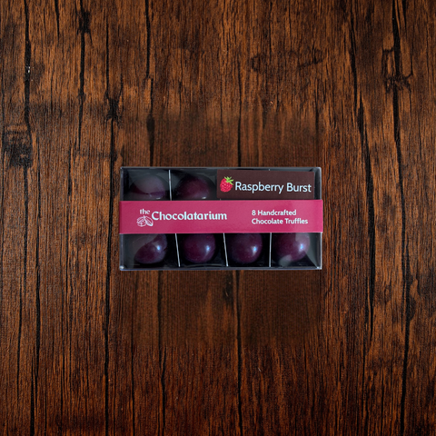 8 Hand-Crafted Raspberry Burst Truffles