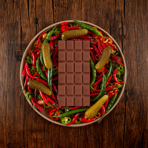 Hot Pickle Milk Chocolate with Chilli & Lime