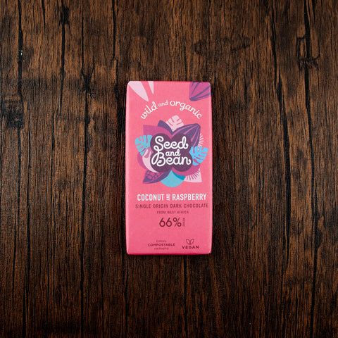 Rasberry & Creamy Coconut Dark Chocolate